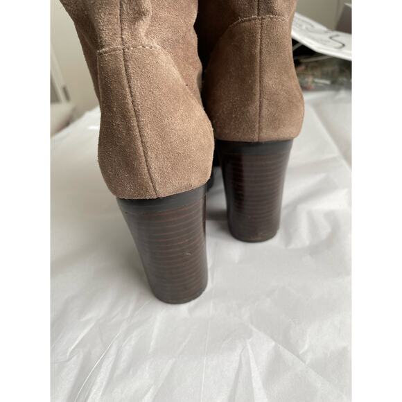 Lauren Ralph Lauren Brown Sable Sport Suede Leather Devona Tall Boot heel 9.5 - Picture 4 of 7
